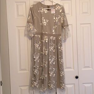 Grey floral dress